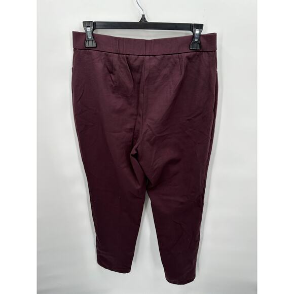 J. JILL Plum Purple Ponte Slim Leg Elastic Waist Stretch Pants // S - Picture 5 of 7